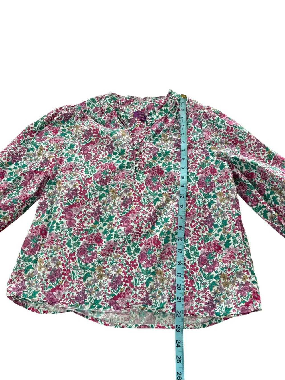J.Crew X Liberty of London Fabric Edna Floral Puff Sleeve Popover Blouse